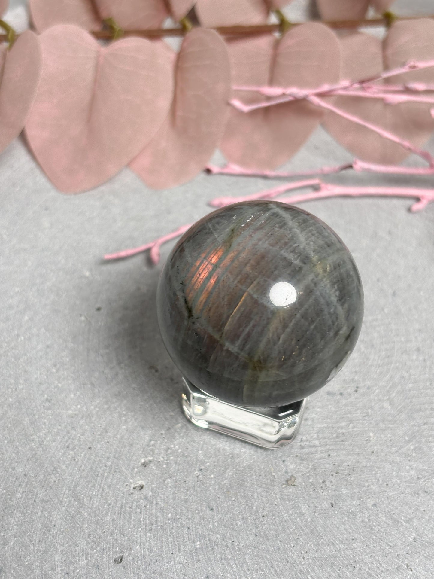 Labradorit Kugel poliert 3,9 cm Edelstein Kugel mit Farbspiel Naturstein Sphere Deko Kristallkugel