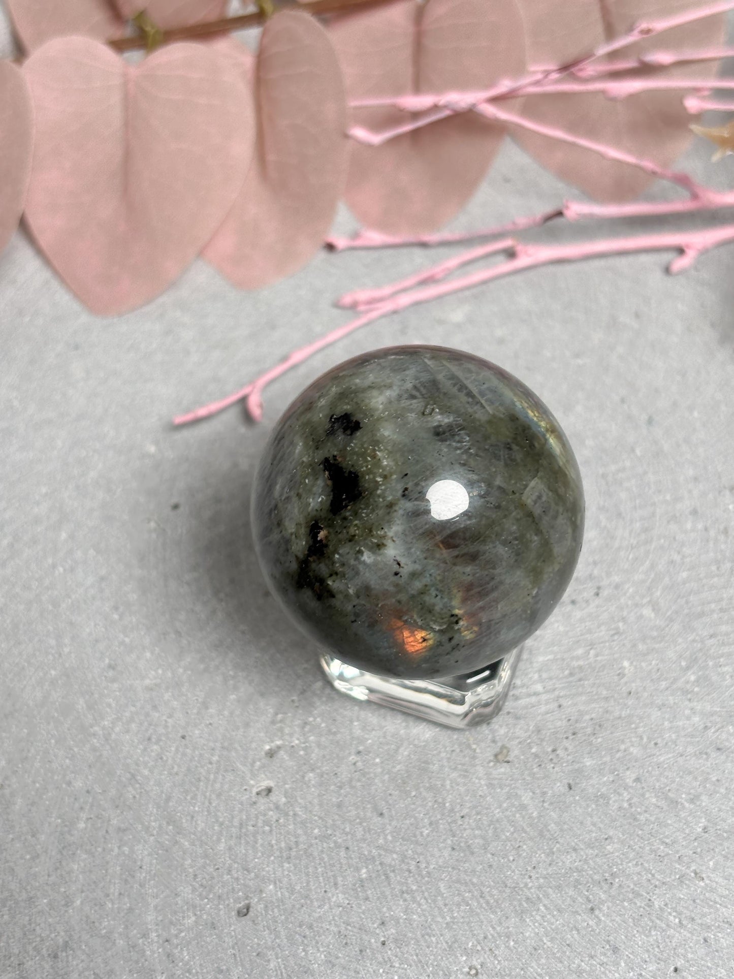 Labradorit Kugel poliert 3,9 cm Edelstein Kugel mit Farbspiel Naturstein Sphere Deko Kristallkugel