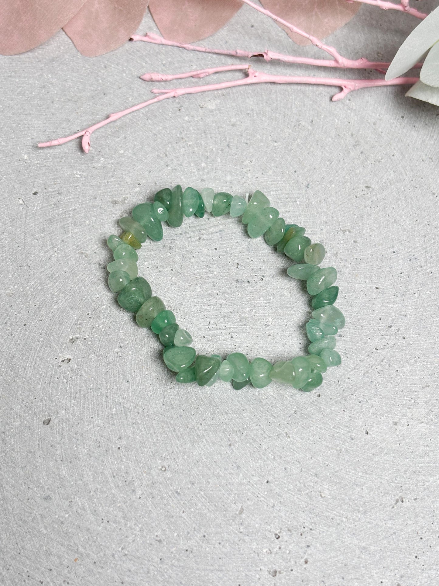 Grüner Aventurin Splitterarmband elastisch 5 mm Edelstein Armband Naturstein Schmuck grün