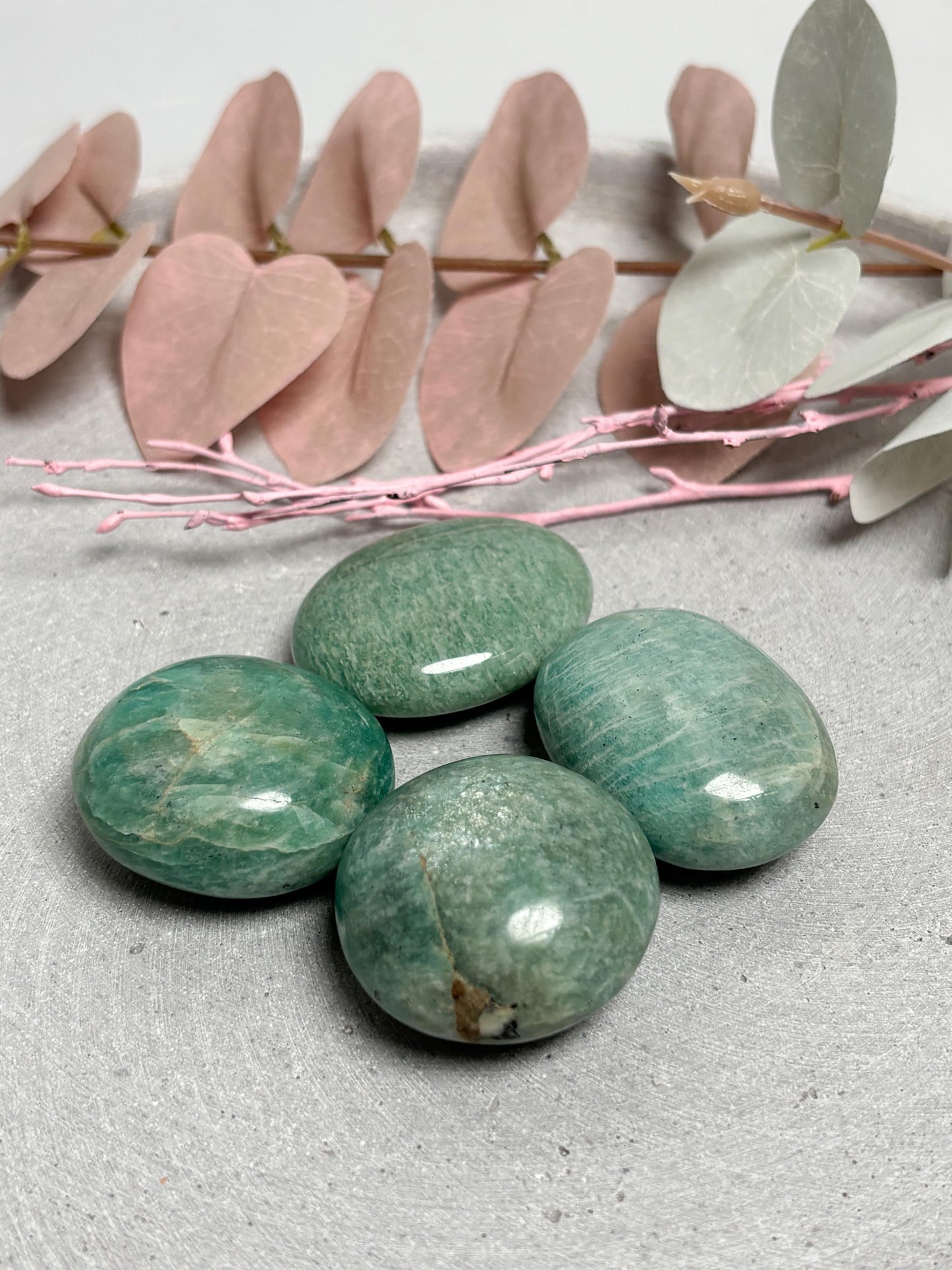 Amazonit Palmstone poliert 4,3 cm Handschmeichler Taschenstein Edelstein Palm Stone grün