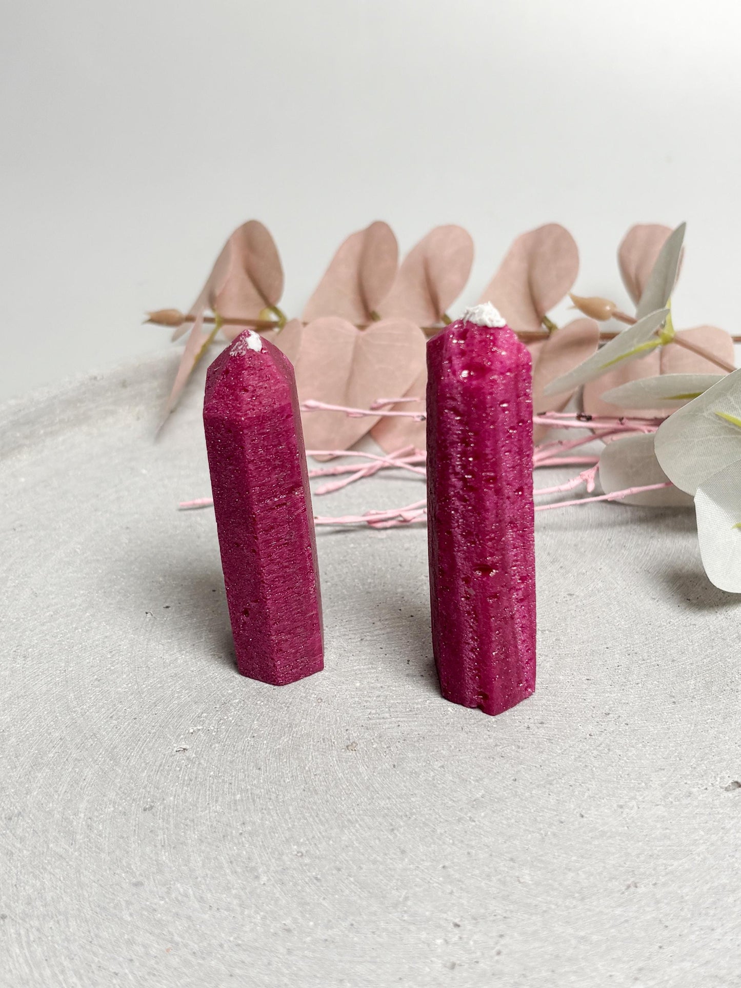 Rubin Spitze ca. 7 cm pinker Edelstein Turm Kristallspitze Deko Stein Sammlerstück Unikat