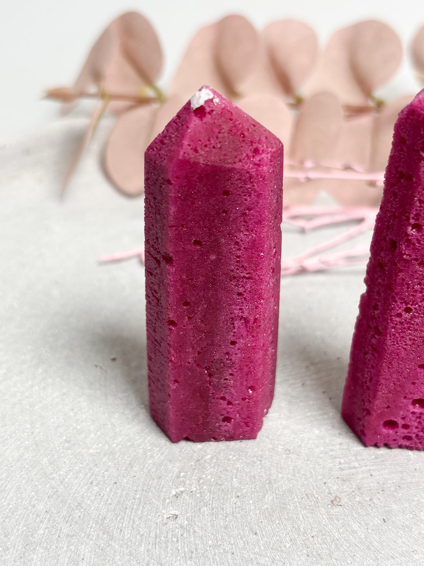 Rubin Spitze ca. 7 cm pinker Edelstein Turm Kristallspitze Deko Stein Sammlerstück Unikat