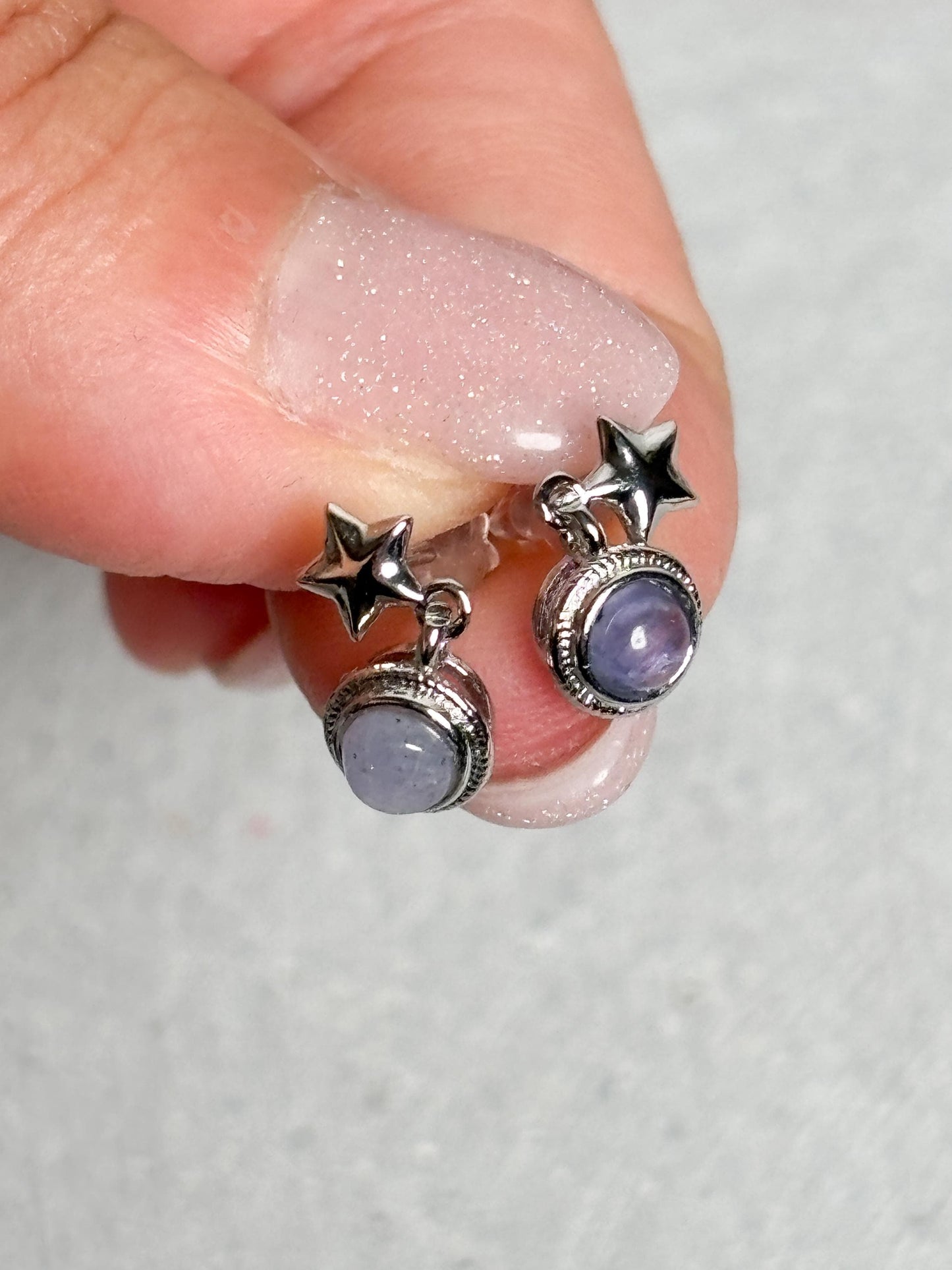 925 Silber Ohrhänger mit Kyanit Stern Ohrringe Damen Edelstein Ohrringe Kyanite Schmuck Geschenk