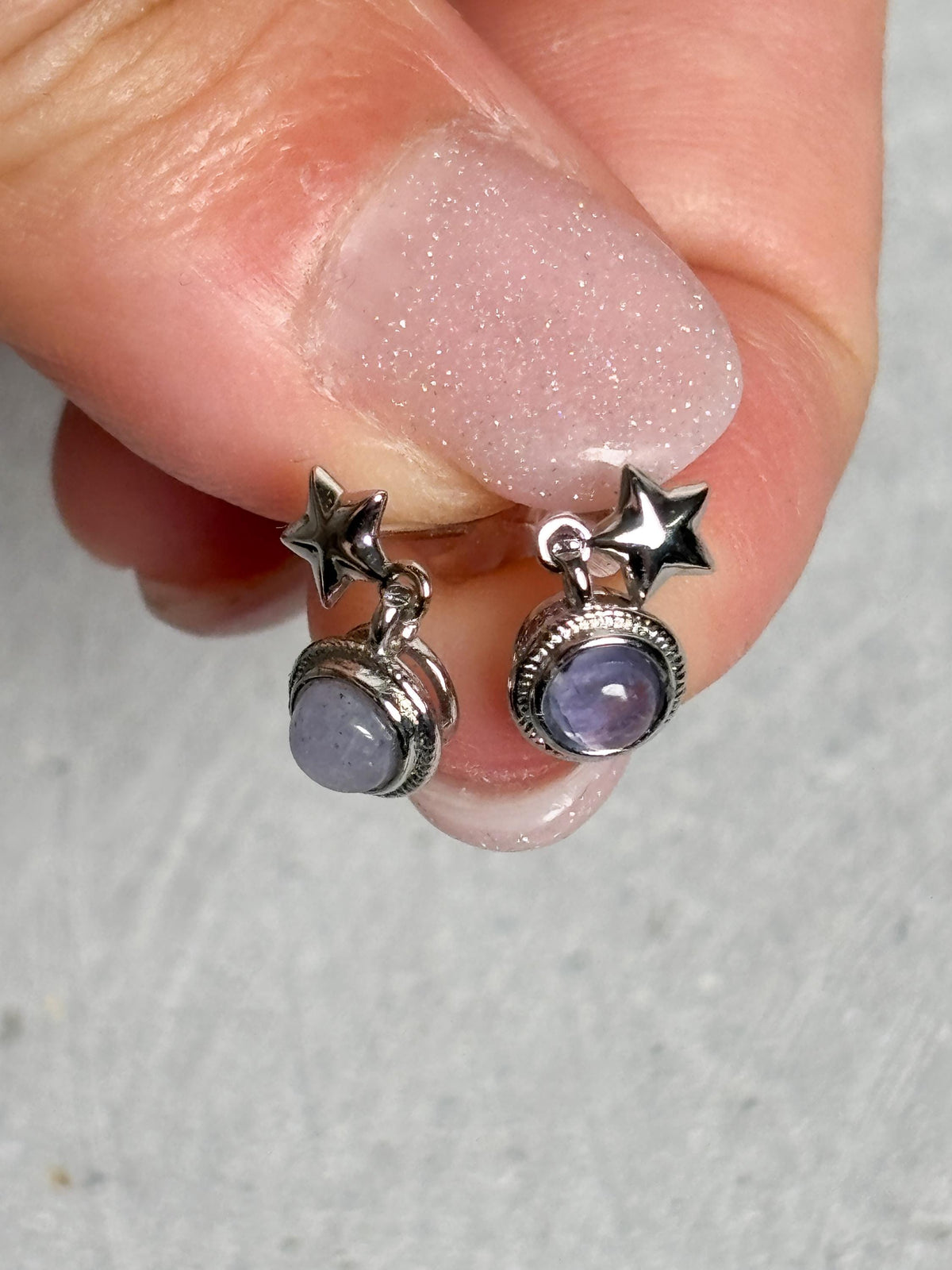 925 Silber Ohrhänger mit Kyanit Stern Ohrringe Damen Edelstein Ohrringe Kyanite Schmuck Geschenk