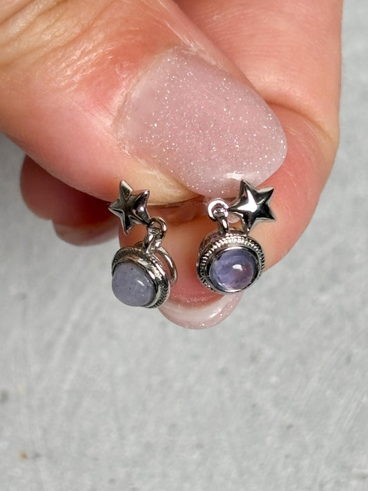 925 Silber Ohrhänger mit Kyanit Stern Ohrringe Damen Edelstein Ohrringe Kyanite Schmuck Geschenk