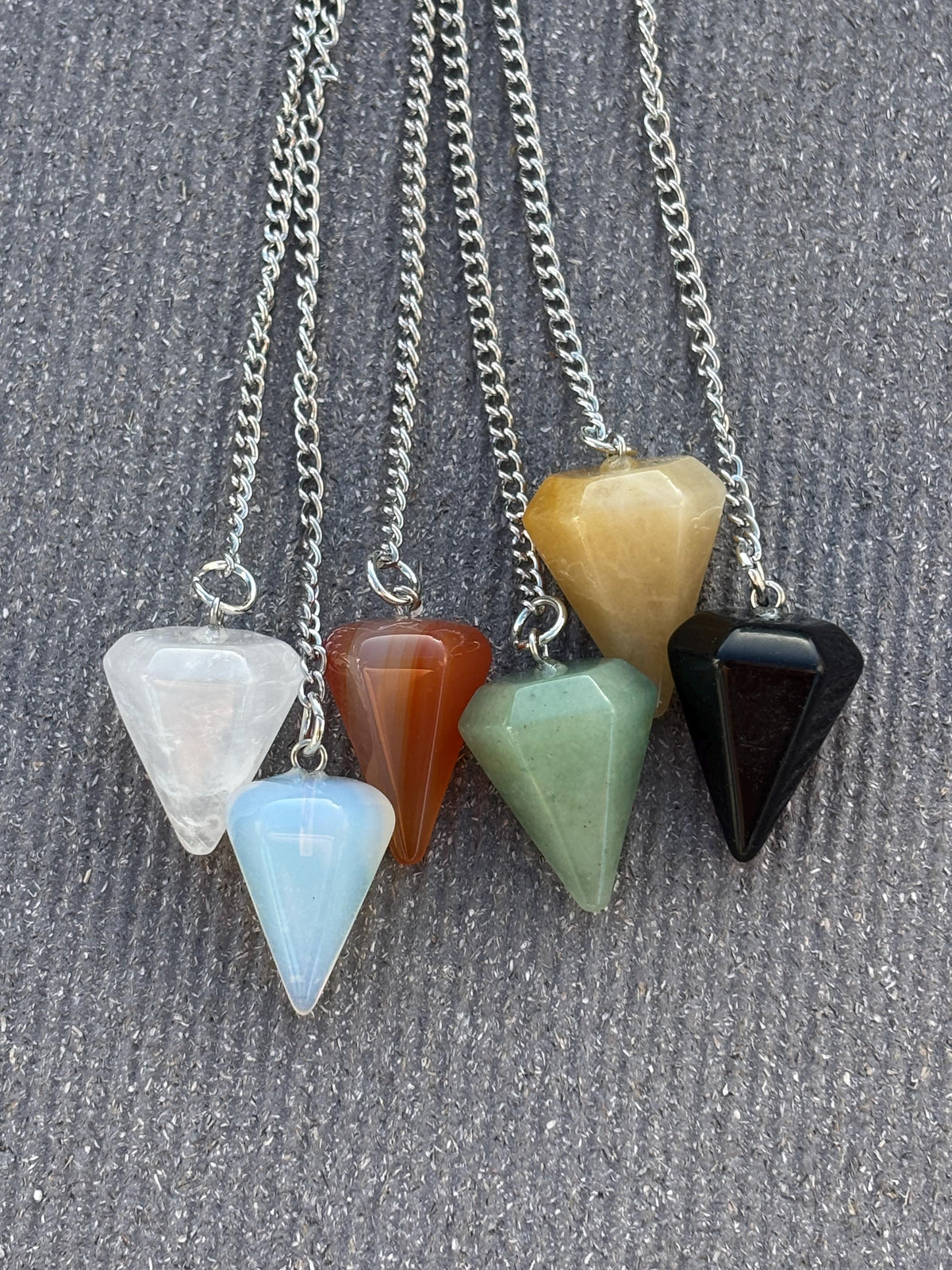 Edelstein Pendel mit Kette ca. 2,5 cm Golden Healer Obsidian Opalit Bergkristall Aventurin Karneol Auswahl