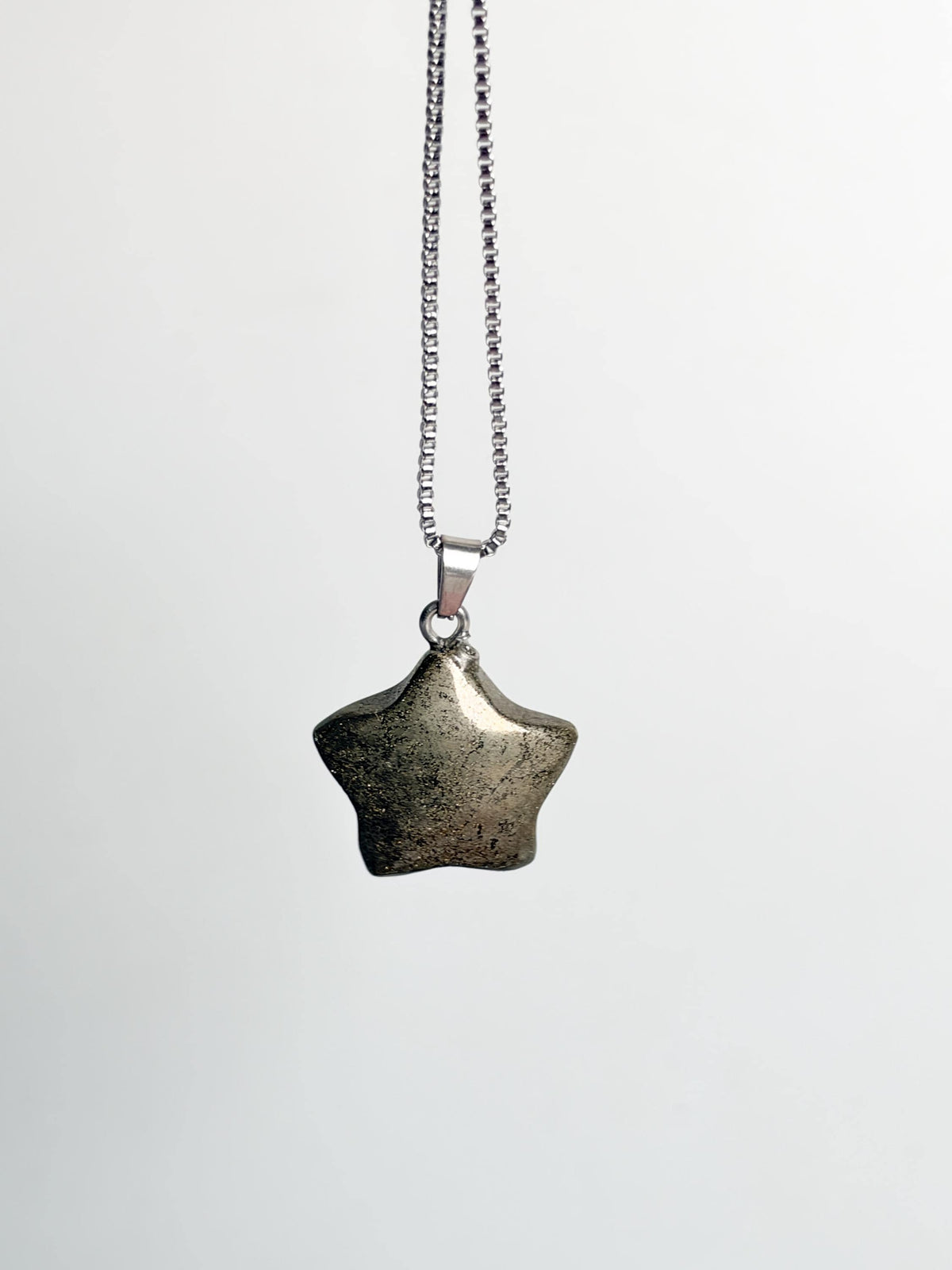 Pyrit Stern Anhänger ca. 2 cm goldfarbener Edelstein Kettenanhänger Kristall Stern Schmuck Glücksbringer Geschenk
