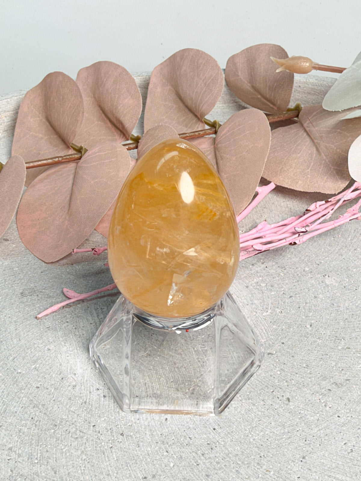Golden Healer Ei ca. 4,1 cm mit Regenbögen poliertes Edelstein Ei goldgelber Kristall Naturstein Deko