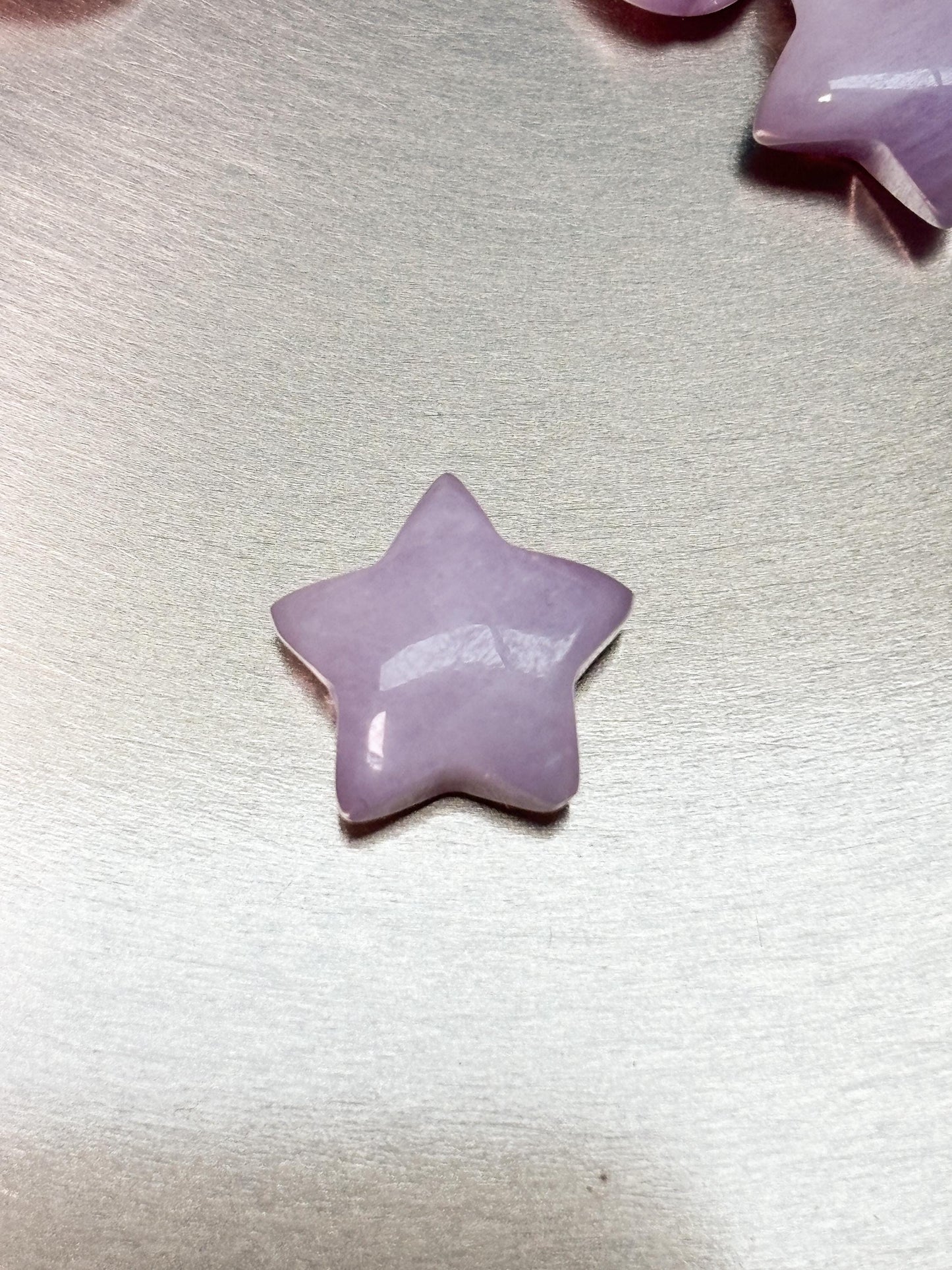 Kunzit Mini Figur Stern Herz Mond Naturstein rosa