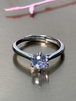Moissanit Ring 925 Silber Solitär Brillantschliff verstellbar