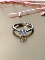Moissanit Ring 925 Silber Solitär Brillantschliff verstellbar