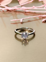 Moissanit Ring 925 Silber Solitär Brillantschliff verstellbar