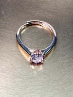 Moissanit Ring 925 Silber Solitär Brillantschliff verstellbar