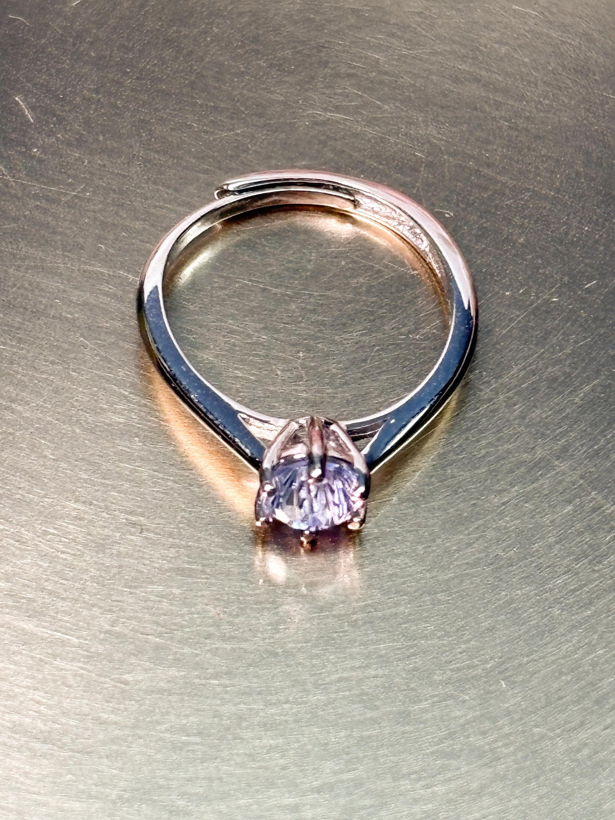 Moissanit Ring 925 Silber Solitär Brillantschliff verstellbar