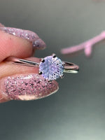 Moissanit Ring 925 Silber Solitär Brillantschliff verstellbar