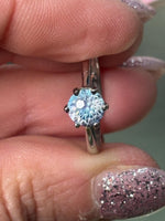 Moissanit Ring 925 Silber Solitär Brillantschliff verstellbar
