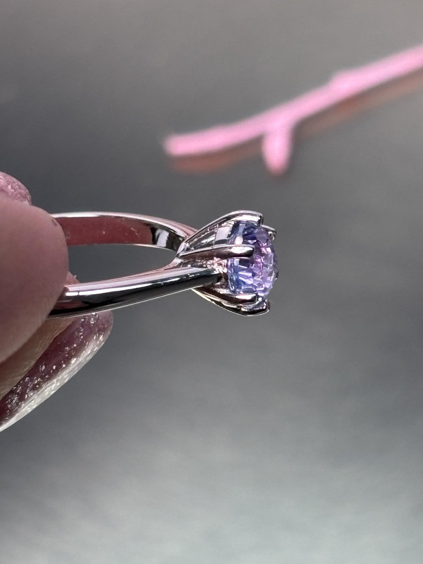 Moissanit Ring 925 Silber Solitär Brillantschliff verstellbar