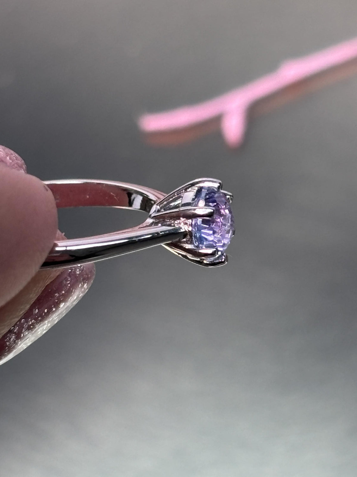 Moissanit Ring 925 Silber Solitär Brillantschliff verstellbar