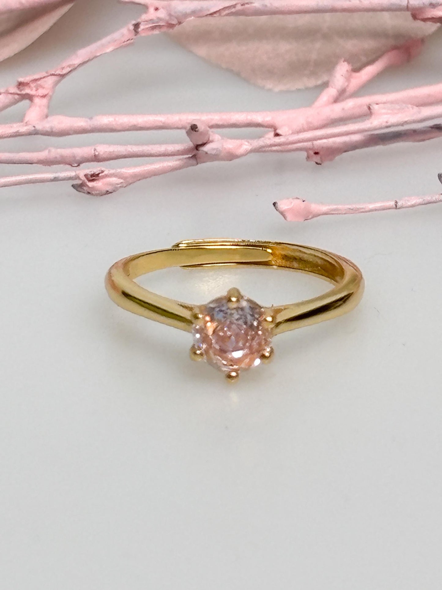 Moissanite Ring Solitär Gold rund 6 Krappen