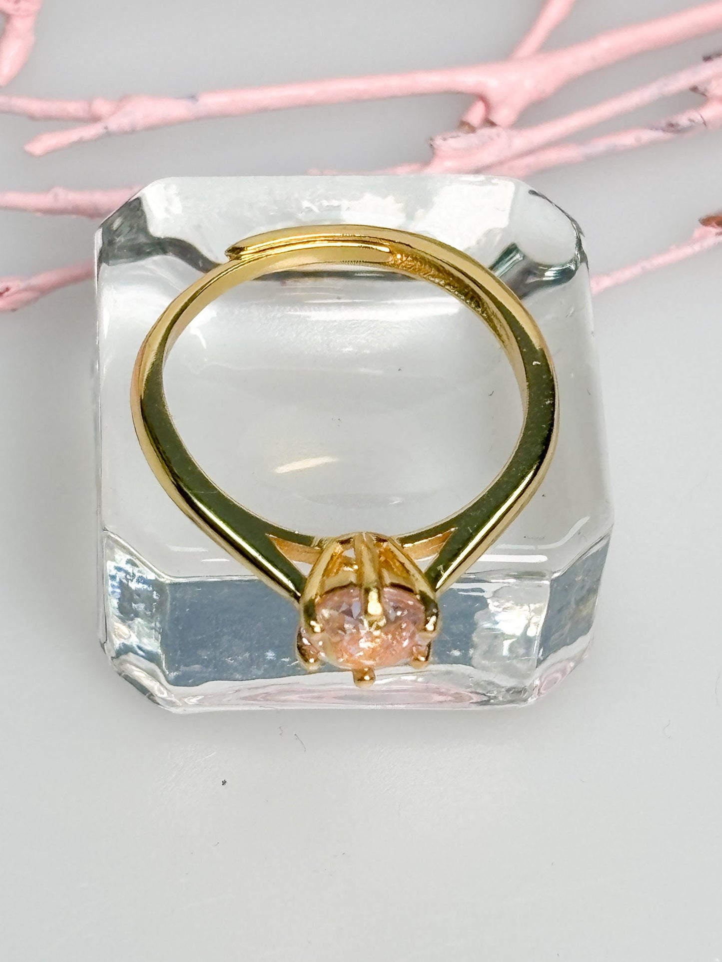Moissanite Ring Solitär Gold rund 6 Krappen