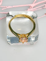 Moissanite Ring Solitär Gold rund 6 Krappen