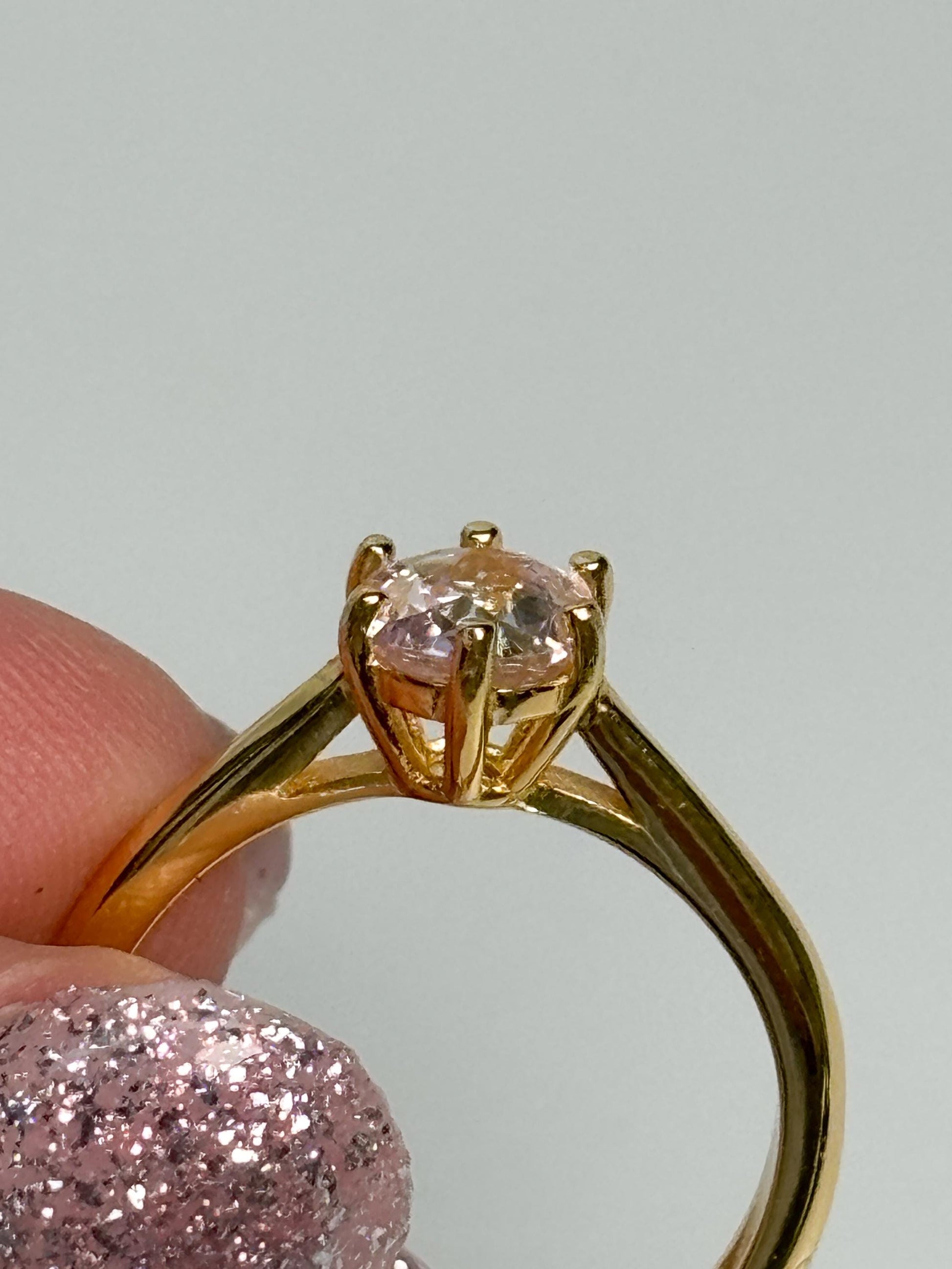 Moissanite Ring Solitär Gold rund 6 Krappen