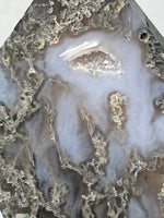 Moosachat Diamant auf Metallhalter grün Naturstein Deko