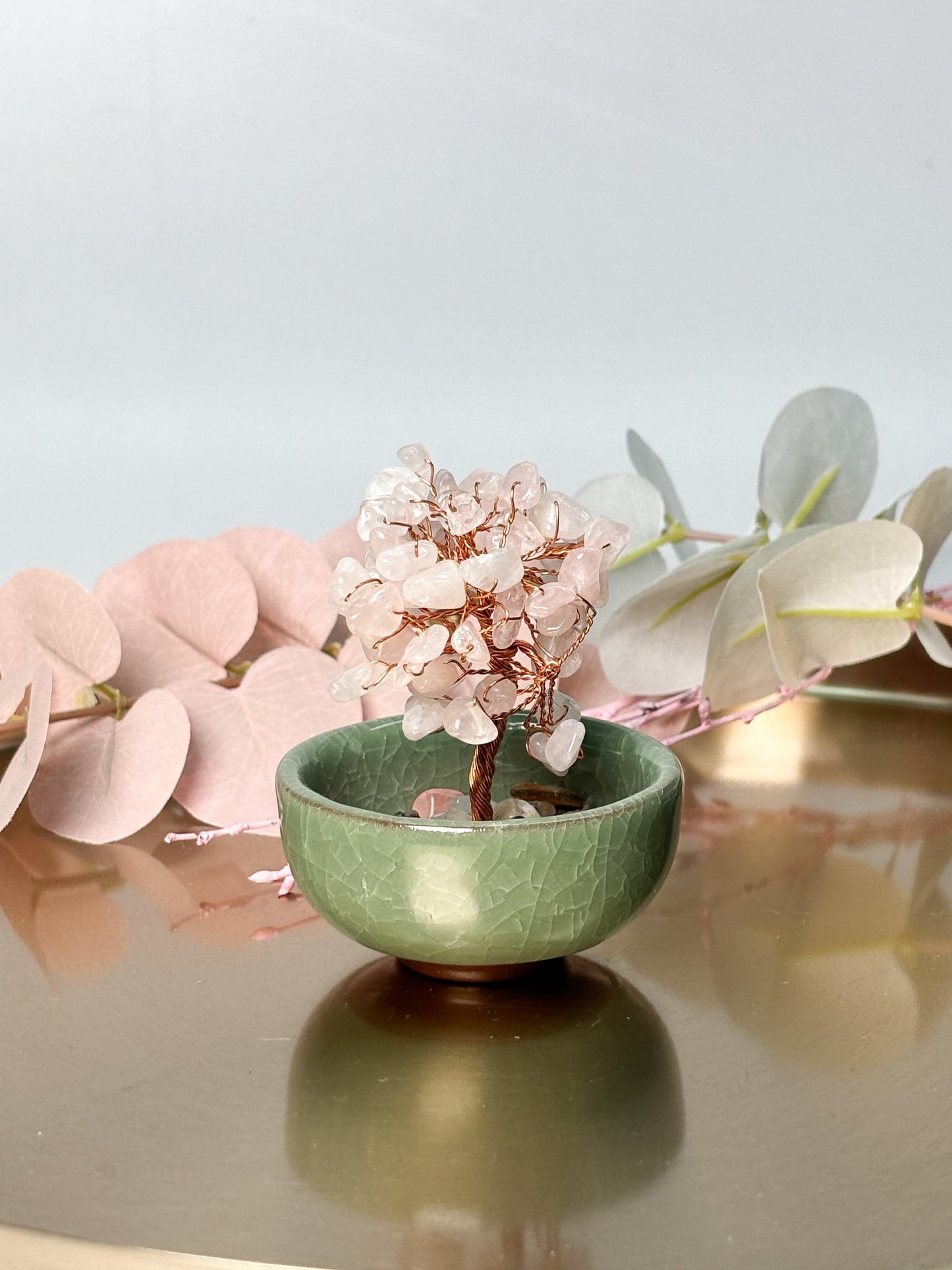 Rosenquarz Kristallbaum Money Tree Deko rosa
