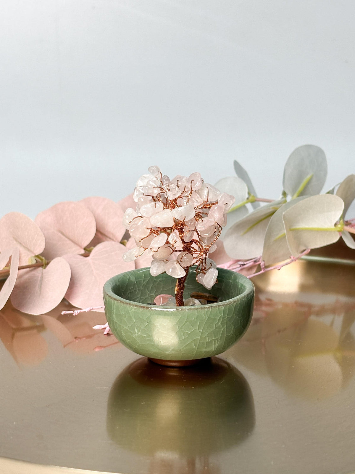 Rosenquarz Kristallbaum Money Tree Deko rosa