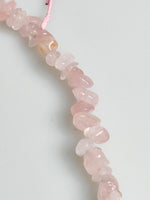 Rosenquarz Splitterkette rosa Naturstein 40 cm mit Verlängerung