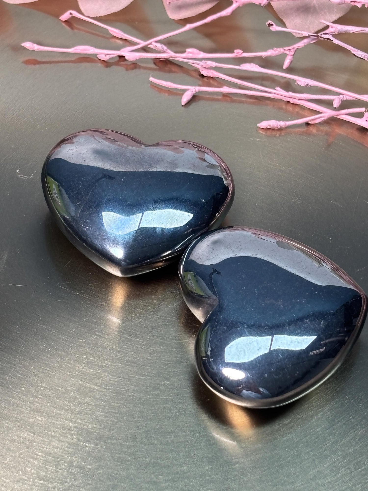 Terahertz Herz grau poliert Handschmeichler