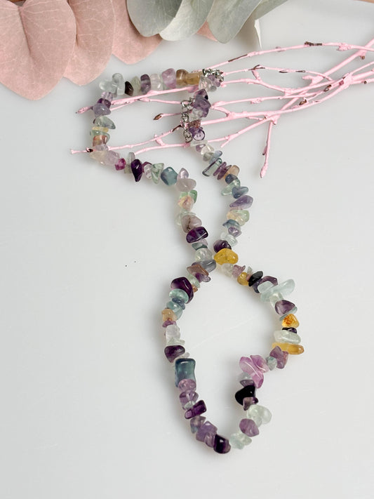 Turmalin Splitterkette bunt Naturstein 40 cm mit Verlängerung