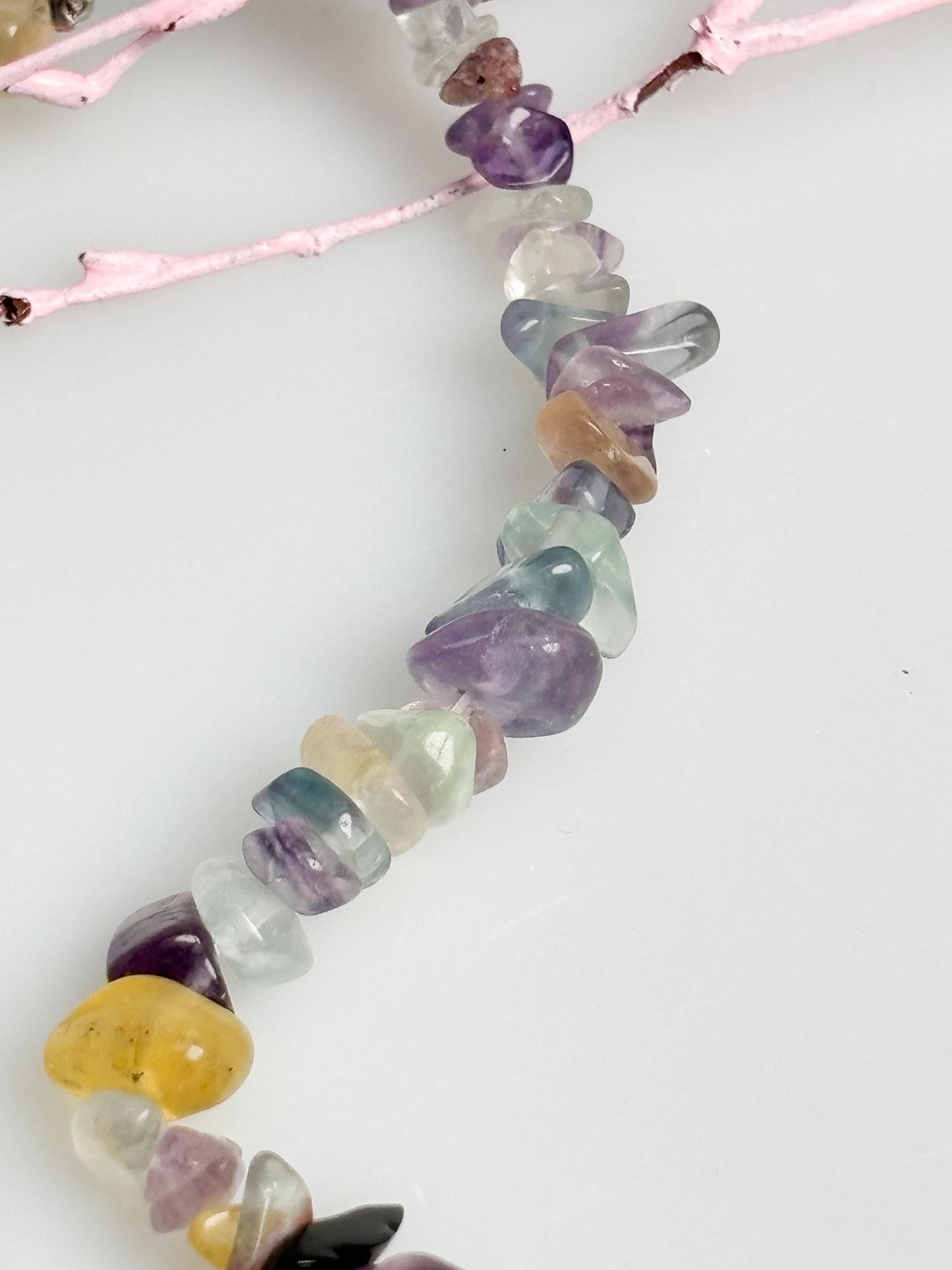 Turmalin Splitterkette bunt Naturstein 40 cm mit Verlängerung