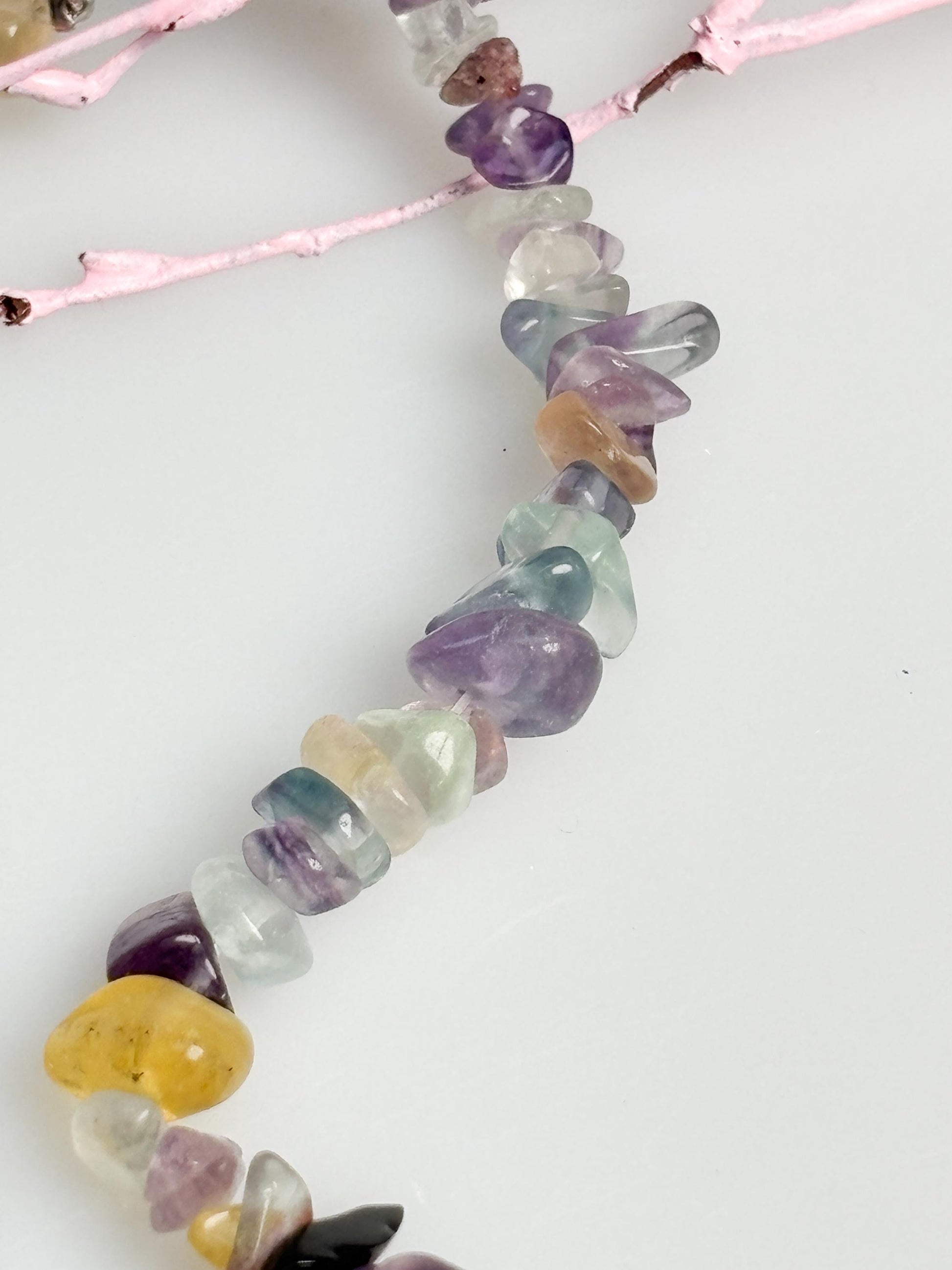 Turmalin Splitterkette bunt Naturstein 40 cm mit Verlängerung