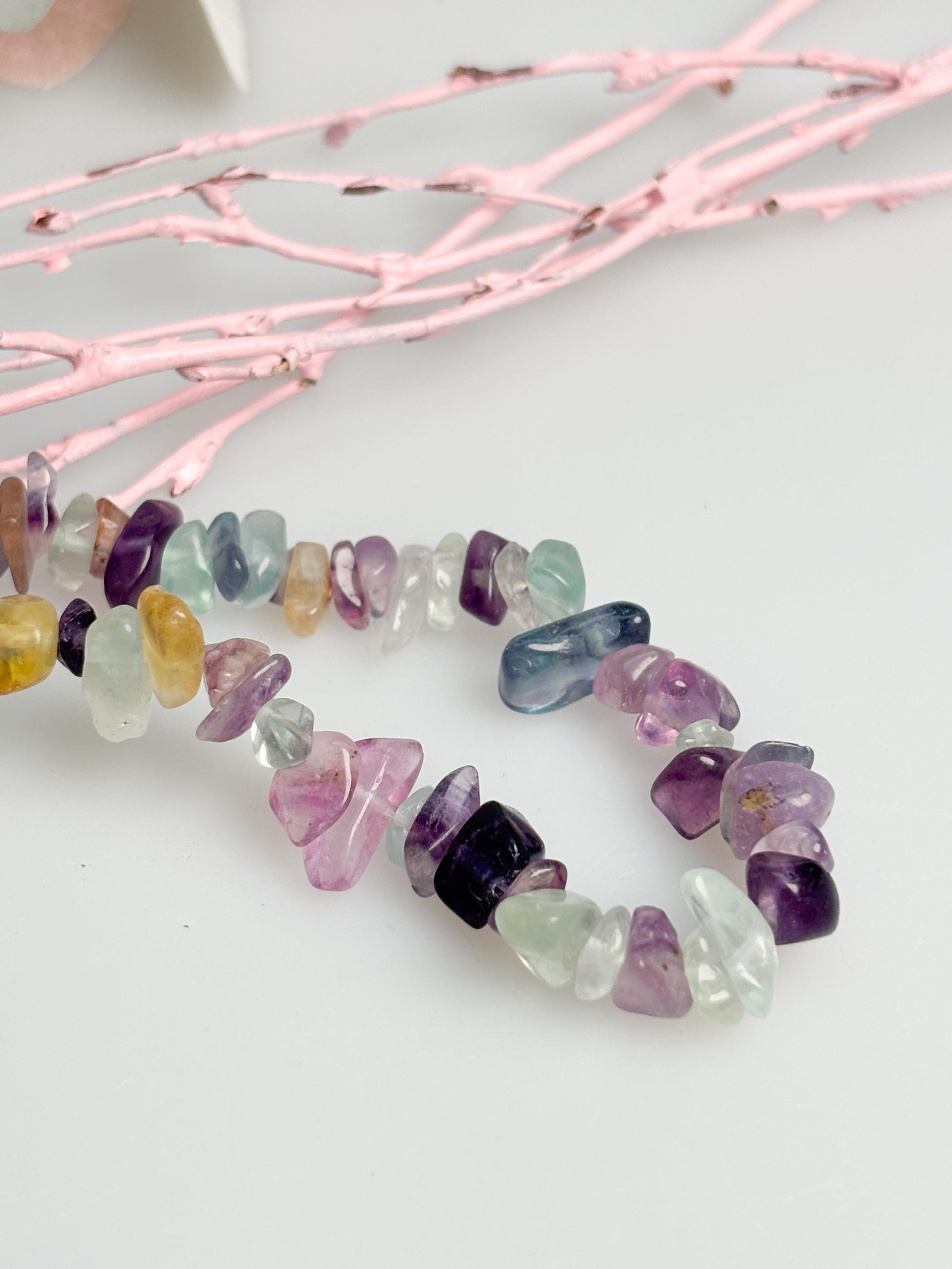 Turmalin Splitterkette bunt Naturstein 40 cm mit Verlängerung