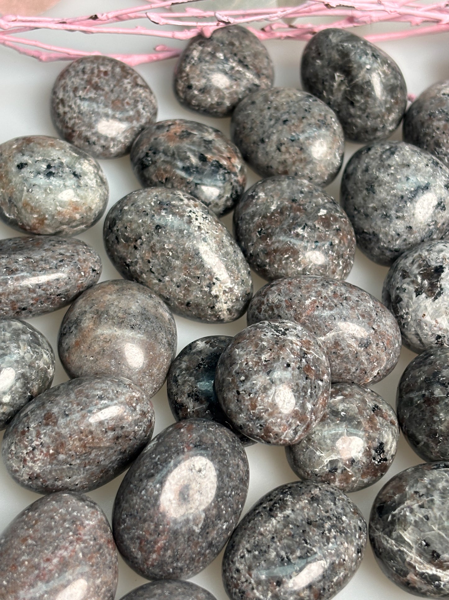Yooperlite Trommelstein UV aktiv Naturstein fluoreszierend