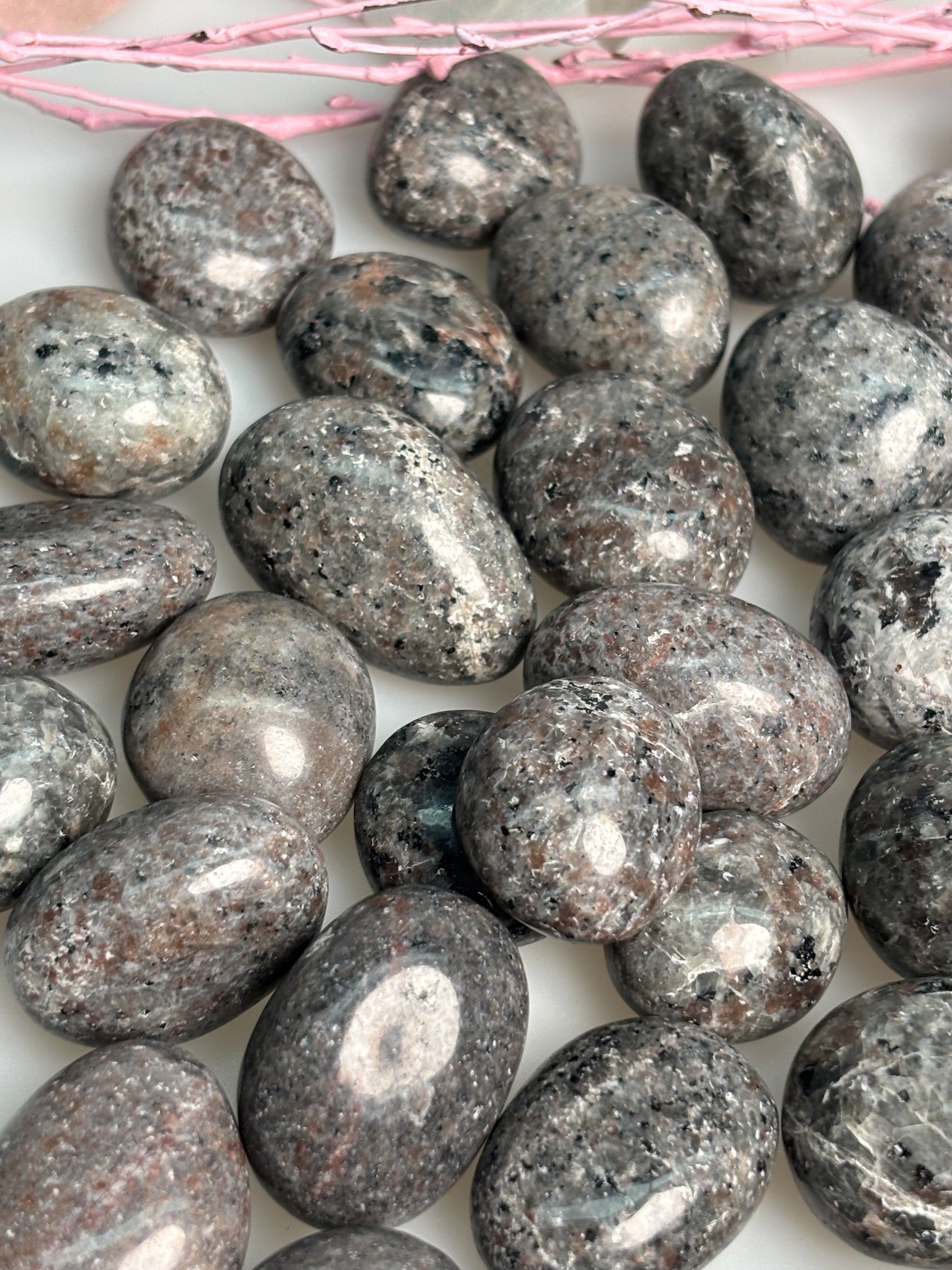 Yooperlite Trommelstein UV aktiv Naturstein fluoreszierend
